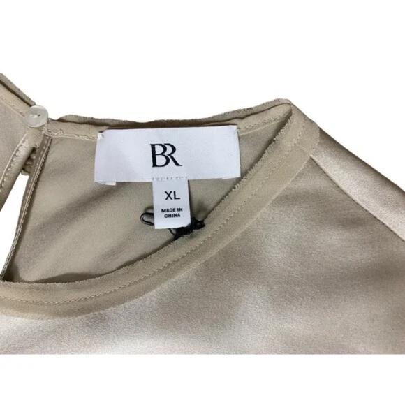 NWT Banana Republic Claudette Silk Top - Crystal Sand xs - Picture 2 of 2